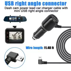 차량용 GPS 충전기 운전 녹음기 전원 코드 듀얼 USB 2 in 1 다기능 11.5ft 공급 장치