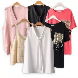 빅사이즈여성의류 민소매 타이블라우스 끈조끼 티셔츠 (32621806A)