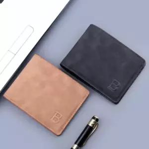 손지갑 남성용 반지갑 학생 스웨이드 블랙 브라운 지갑