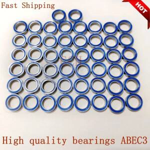 50피스 10x15x4 블루 고무 씰 베어링 6700 2RS ABEC3 모델 전동