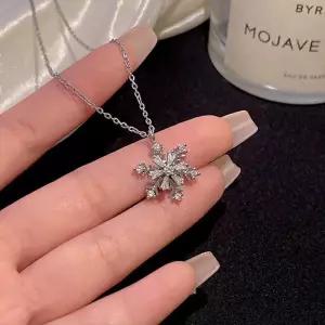 눈꽃모양 얇은줄 여성스러운 블링 큐빅목걸이 (29193008)