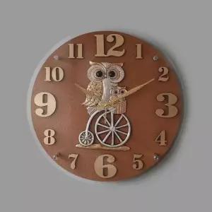 해바라기벽시계 사랑자전거 부엉이 브라운 인테리어 무소음 벽시계