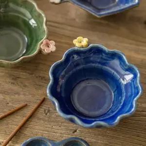 이천도자기 손화 쭈글이 도자기 공기 밥그릇 도자기공기