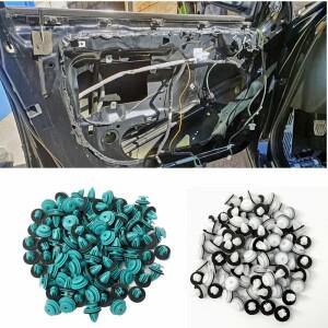 씰링이 100Pcs 자동차 패스너 클립 바디 푸시 리테이너 핀 리벳 범퍼 도어 트림 패널