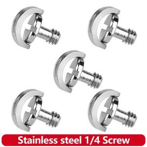 휴대용 스테인리스 스틸 1/4 카메라 스크류 퀵 릴리즈 플레이트 폴딩 C-링 어댑터 삼각대 모노포드호환