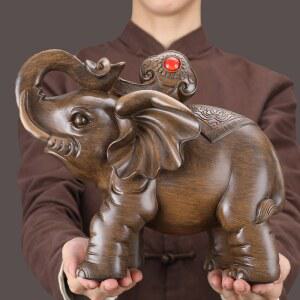 원목공예 코끼리 모형 금전 침실 거실 풍수소품 돈나무 화목 아이템 사무실 개업 오브제