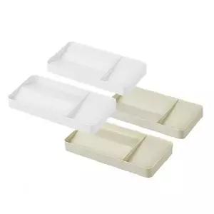 책상위 소품수납 이중칸막이 분리형 플라스틱 정리함 사무실 화장품 문구류 보관용기