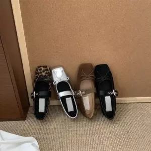 여자 메리제인 실버 발레리나 토 슈즈 펌프스 신발 스트랩힐 프렌치소프트 KS5