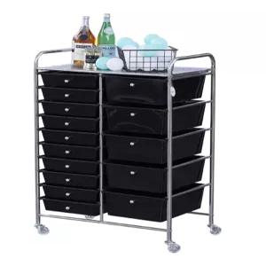 미용실 트레이 트롤리 수납함 롯드 투명 서랍 츄레이 가위정리대 이동식 바퀴 헤어샵