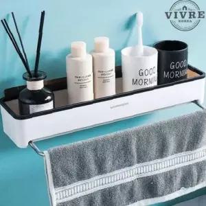 비블코리아 부착식 다용 욕실선반 수건걸이 트렌스폼