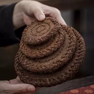 찻잔 받침 티코스터 홈카페 원형 인테리어 삼베