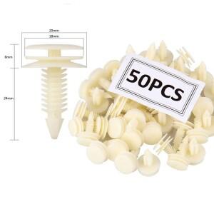 50피스 자동 패스너 푸시 리테이너 범퍼  엔진 커버 리벳 클립 앞 뒤 도어 트림 패널 GM 8mm