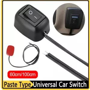 범용 자동차 스위치 페이스트 타입 토글 (케이블 60cm/100cm 포함) DC 12V 안개등 주행등 네온등 미니