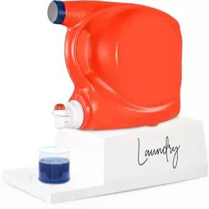 일리야파 나무 세제 홀더 섬유 유연제용 액체 디스펜서 스탠드 세탁실 조리대 장식 흰색 비누 용기