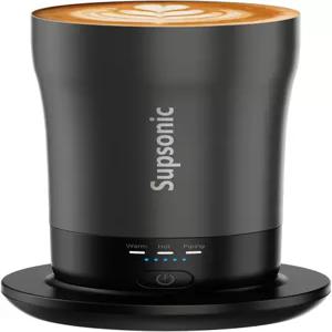 수프소닉 - 가열식 커피 머그잔 온도 조절 스마트 여행용 워머 책상 자동 차단 기능이 있는 스테인리스