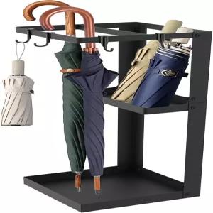 XINWXSS 우산 스탠드 금속 실내 입구용 20인치 홀더 소형 우산과 함께 사용할 수 있는 선반 및 하단 드립