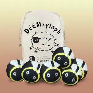 범블비 울 드라이어 볼 6팩 천연 섬유 유연제 교체 생동감 넘치는 멀티 톤 디자인 연중 정적 제어 - 복