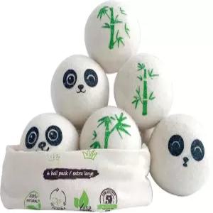 칭베이 울 드라이어 볼 세탁 재사용 가능 건조기용 100 천연 뉴질랜드 6 in 1 팩 (판다)