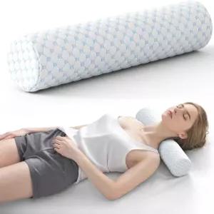 포칸비 넥 롤 베개 메모리 폼 지지대 둥근 목 침대 소파 요가용 실린더 볼스터 탈착식 세탁 가능 커버 18 *