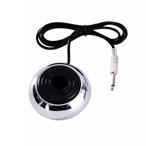 진얀 타투 풋 페달 원형 스테인리스 스틸 젬 스타일 360도 스위치 기계 전원 공급 키트 공급을 위한 5인치