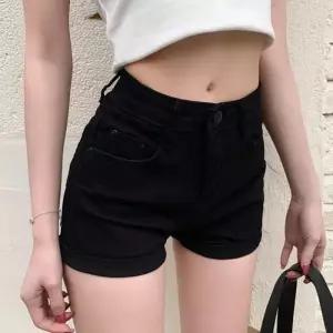 [디작소]여성 하이웨스트 슬림 약스판 핫팬츠 데님반바지 (33272223)