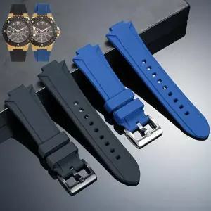 호환  GUESS W0149L5 남성용 스포츠 실리콘 고무 시계 밴드 소프트 방수 스포츠 블루 시계 체인 볼록 26x14