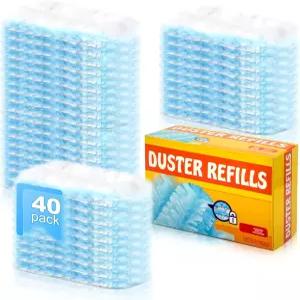 40피스 더스터 리필 스위퍼 더스터와 호환되는 정전기 먼지 제거 브러시 일회용 교체 헤드 가구 블라인드