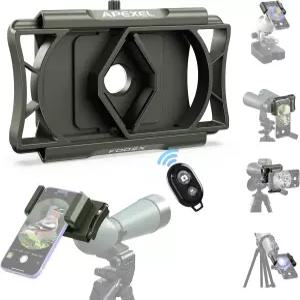 업그레이드된 망원경 휴대폰 어댑터 안드로이드 및 용 360° 회전 쌍안경 사진 단안경 스포팅 스코프