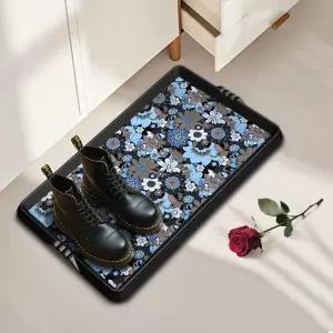 BEHERO 부츠 트레이 신발 매트 장식 패턴 고무 실내/외 사용 16인치 x 27.5인치 청소 논슬립 보관용 방수