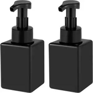 UUJOLY 발포 비누 디스펜서 액체 바디 워시용 리필 가능한 펌프 병 플라스틱 9온스 2개 블랙