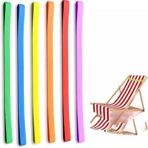 이후아니파 6종 타월 밴드 실리콘 고무 12x0.4인치 비치 의자 신축성 풀 앤 크루즈 의자용 클립 (6가지