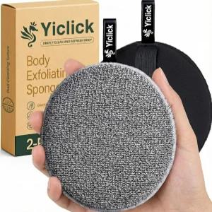이클릭 각질 제거 바디 스크러버 목욕 및 스크러브 버퍼 샤워기 루파 행주 스펀지 (2팩)