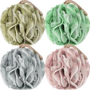 루파 스펀지 팩 4개 샤워용 딥 클렌징 바디 스크러버 손잡이가 달린 목욕 (001 50g)