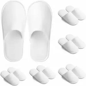 6쌍 플러시 스파 슬 ？ 남녀용 프리미엄 화이트 게스트 미끄럼 방지 세탁 가능 재사용 - 에어비앤비 호텔