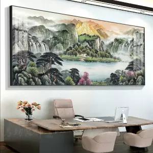 대형 동양화 액자 그림 한옥 돈들어오는 현관 수묵화 족자 산수화