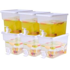 파티용 스피갓이 포함된 1.3갤런 냉장고 음료 디스펜서, 누수 방지 플라스틱 물통 얼음 주스 디스펜서, 파티용 스피갓이 포함된 BEWBBAT 6팩