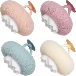 슈퍼 소프트 해바라기 흡입 컵 목욕 스펀지 수세미 2026 업그레이드된 2-in-1 볼 각질 제거 청소 브러시