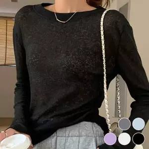 [골드스마일]얇은 니트 루즈핏 긴팔 티숙 URD533 겨울 나시 원피스티숙 무지 여성