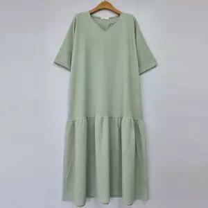 [하프클럽/]빅사이즈 603 써니브이주름원피스 DOLU182