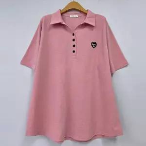 [하프클럽/]빅사이즈 603 아이럽플라워셔츠티셔츠 DOLU302