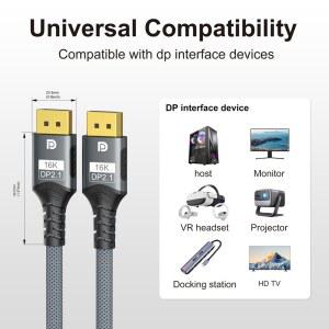 DISPLAYPORT 16K 8K 노트북 4K HDR 120HZ 60HZ 케이블 비디오용 오디오 240HZ 게임 DP 모니터 80GBPS 비디오
