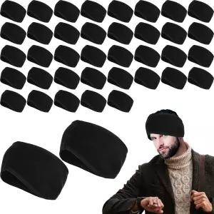 스카이베드 40개 블랙 이어 워머 겨울용 머프 벌크 헤드밴드 커버 사이클링 스포츠 외 추운 날씨 남성용