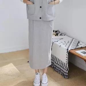 [신상오픈런]여성 링밴딩 A라인 뒷트임 면 롱스커트 (41992406)