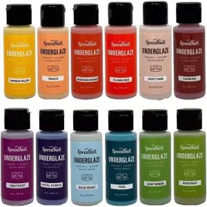 스피드볼 언더글레이즈 러 팩 (12) 2온스 2020년 도자기 및 도자기용 컬러 글레이즈 모음