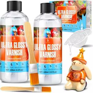 공기 건조 점토 유약 7온스 폴리머 유약/실란트 고광택 광택 방수 안전 및 페인트 세라믹 목재가 균열을