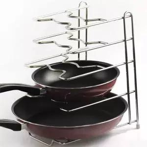 후라이팬 정리대 프라이팬 거치대 수납 홀더 리본 프라이팬거치대