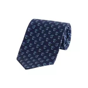 [명품] 페라가모 26SS 그래픽 패턴 올 오버 실크 넥타이 네이비 35 0957 0769679