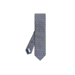 [명품] 페라가모 26SS 간치니 로고 패턴 실크 넥타이 네이비 35 0943 0768437