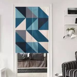 (블루체크) 주방창커튼 반커튼 가림막 간이커튼 가림천 공간분리