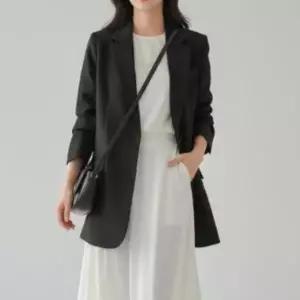 [하프클럽/]여성 폴리스판 싱글버튼 간절기 롱코트